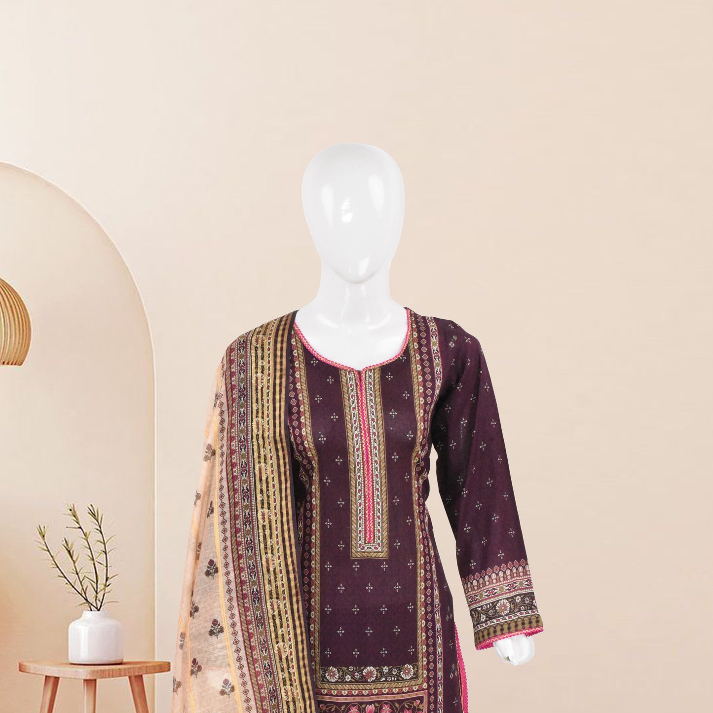 BinNoor Fab Lawn Diamond Dupatta 3Pcs De-LA03-P3024