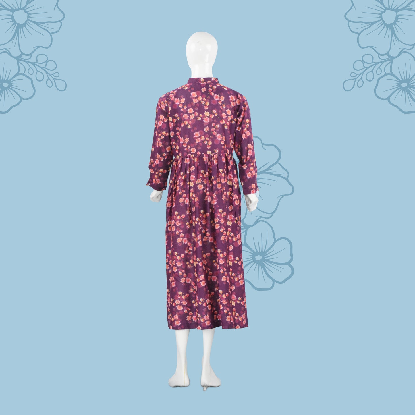 BinNoor Fab Lawn Stitched Maxi DE-LA05-P2-S043