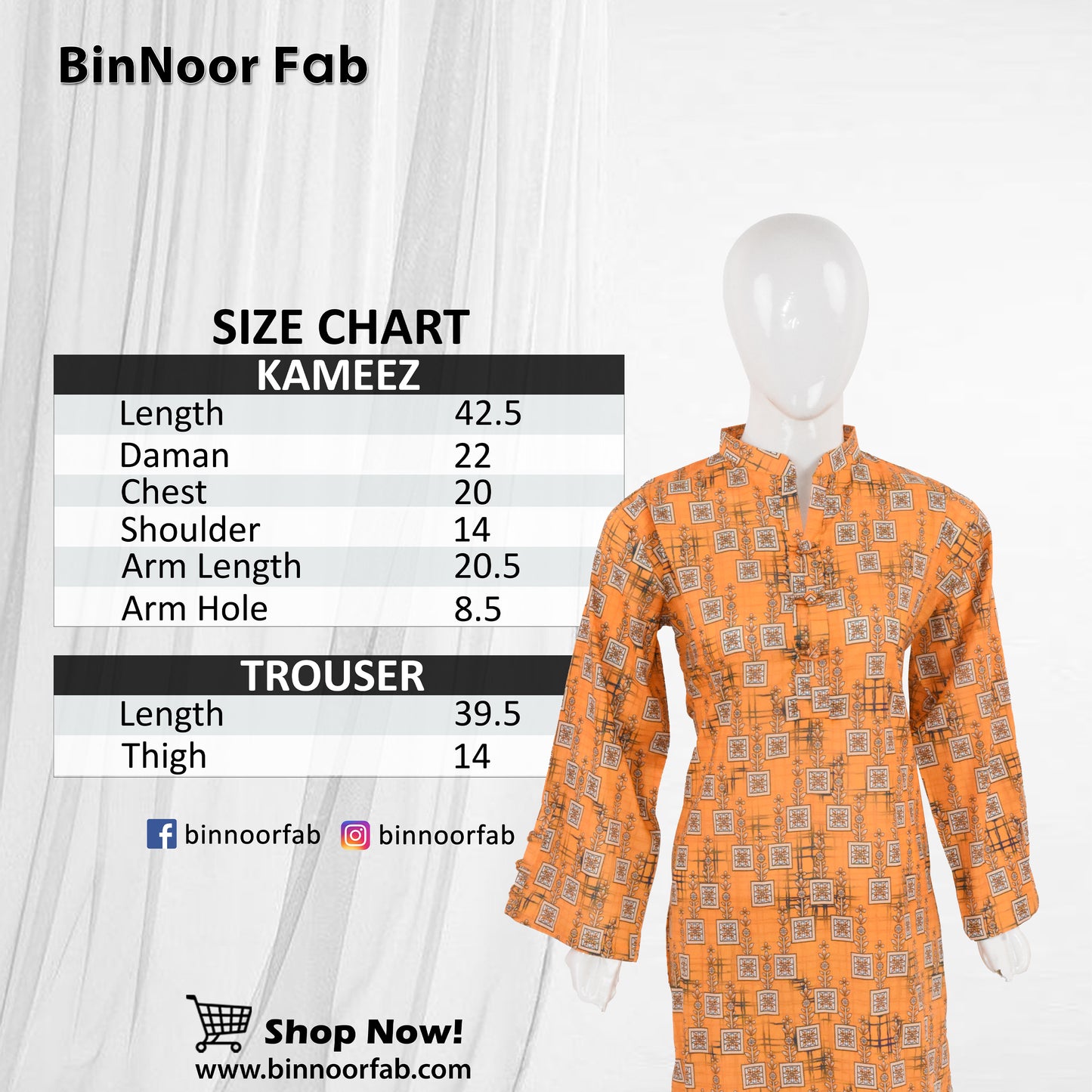 BinNoor Fab Lawn Stitched 2Pcs DE-LA06-P2-S048