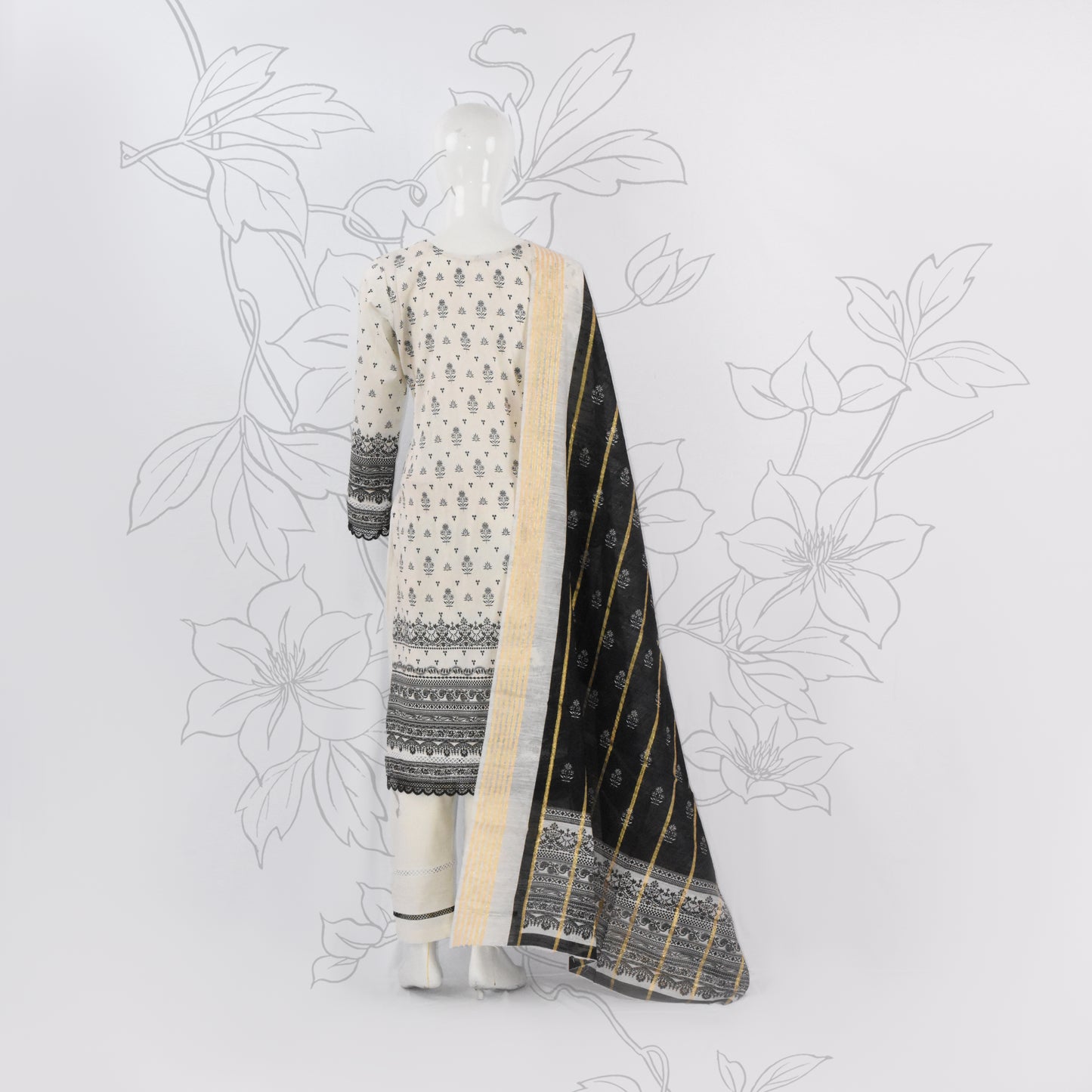 BinNoor Fab Lawn Diamond Dupatta 3Pcs De-LA02-P3011