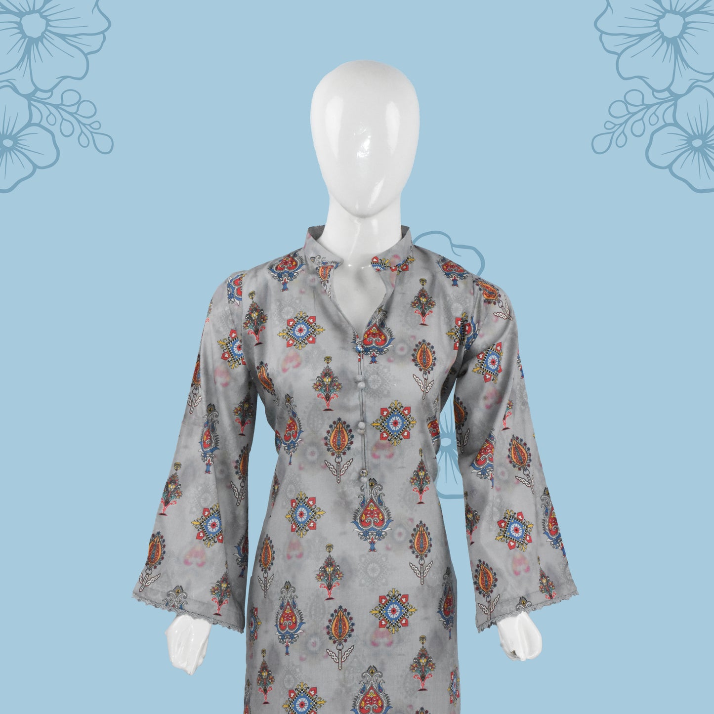 BinNoor Fab Lawn Stitched 2Pcs DE-LA05-P2-S041