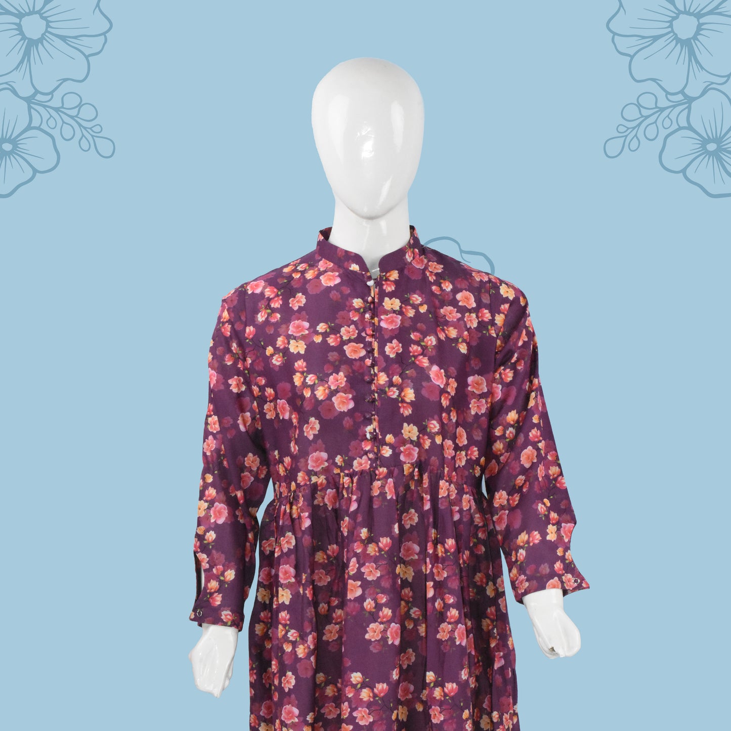 BinNoor Fab Lawn Stitched Maxi DE-LA05-P2-S043