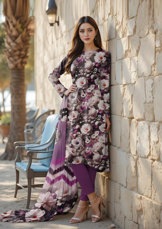 BinNoor Fab Lawn 3Pcs De-LA17-P30168