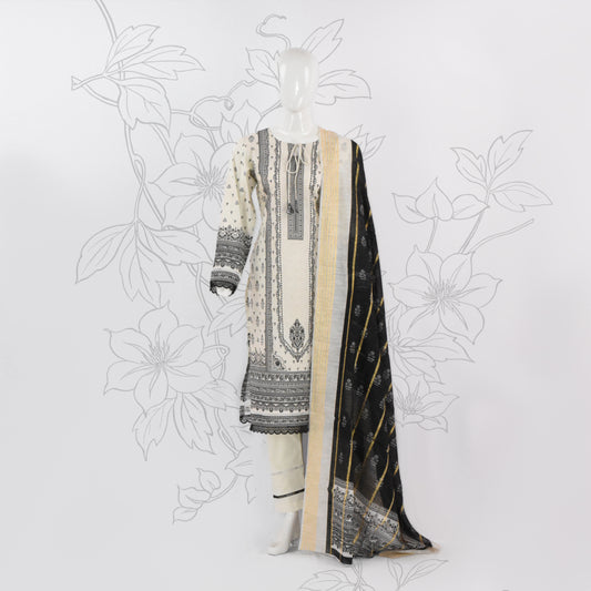 BinNoor Fab Lawn Diamond Dupatta 3Pcs De-LA02-P3011