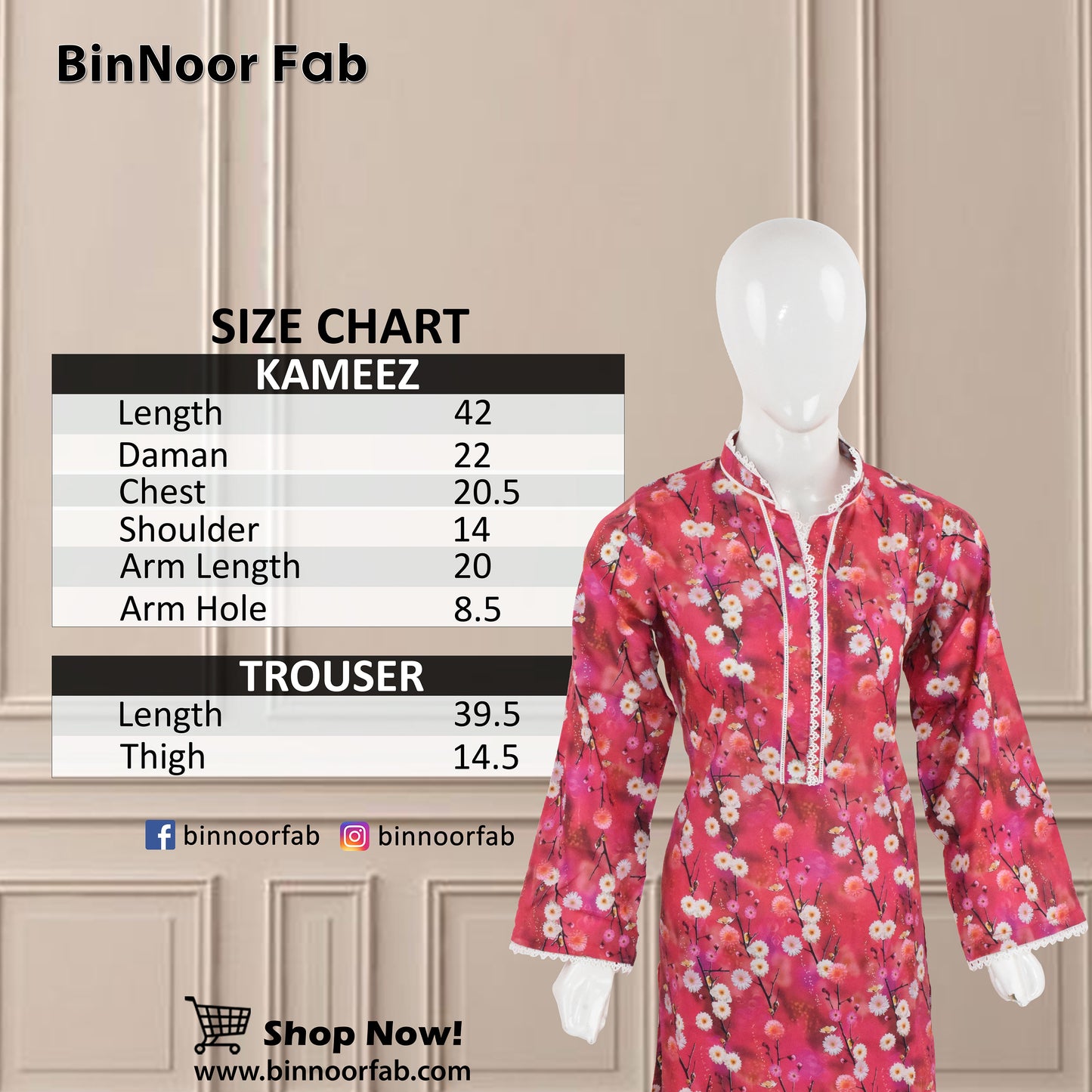 BinNoor Fab Lawn Stitched 2Pcs DE-LA07-P2-S055