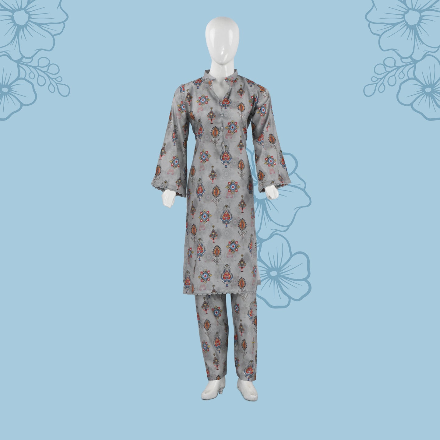 BinNoor Fab Lawn Stitched 2Pcs DE-LA05-P2-S041