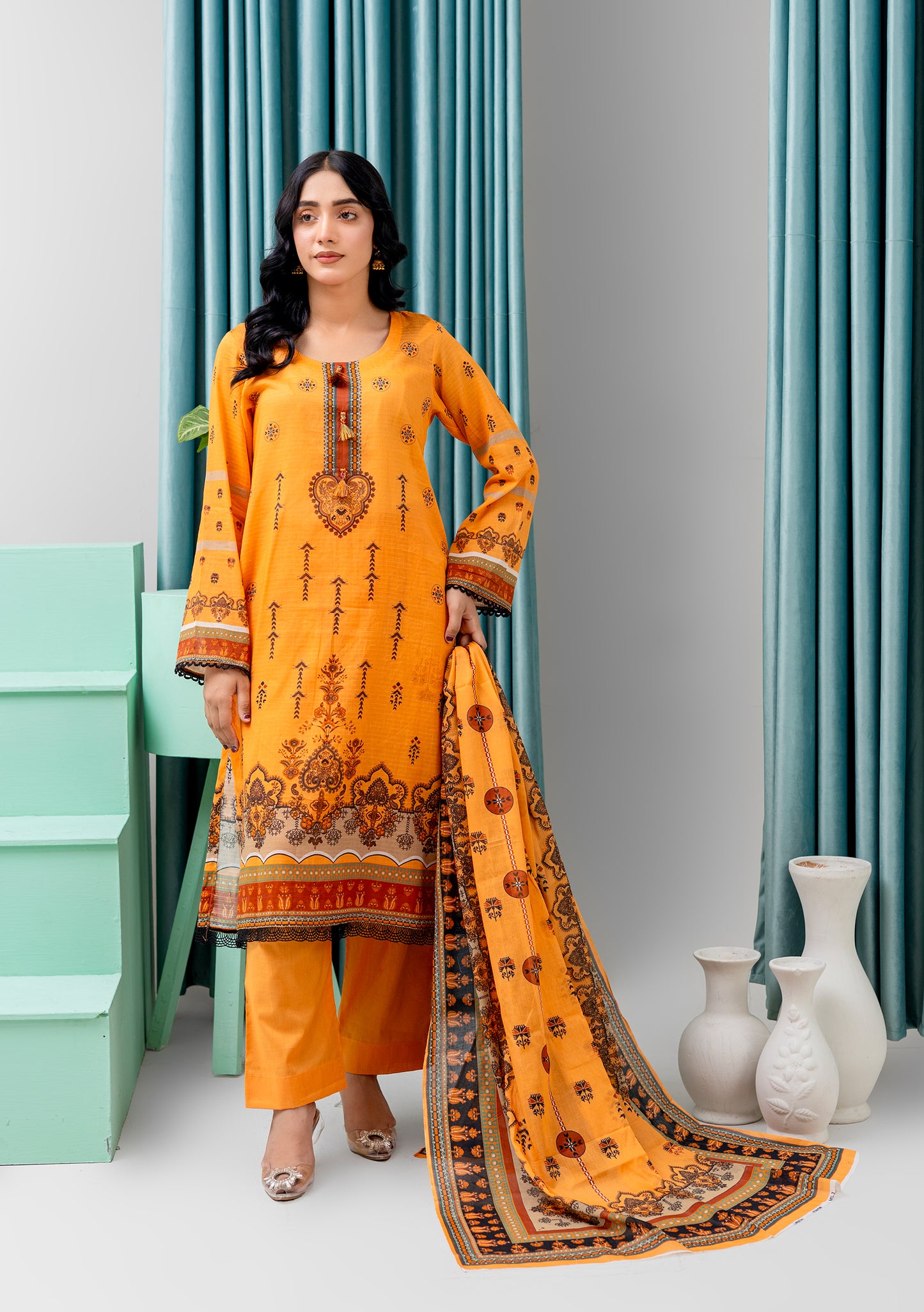 BinNoor Fab Lawn Bana Dora 3Pcs De-LA05-P3048