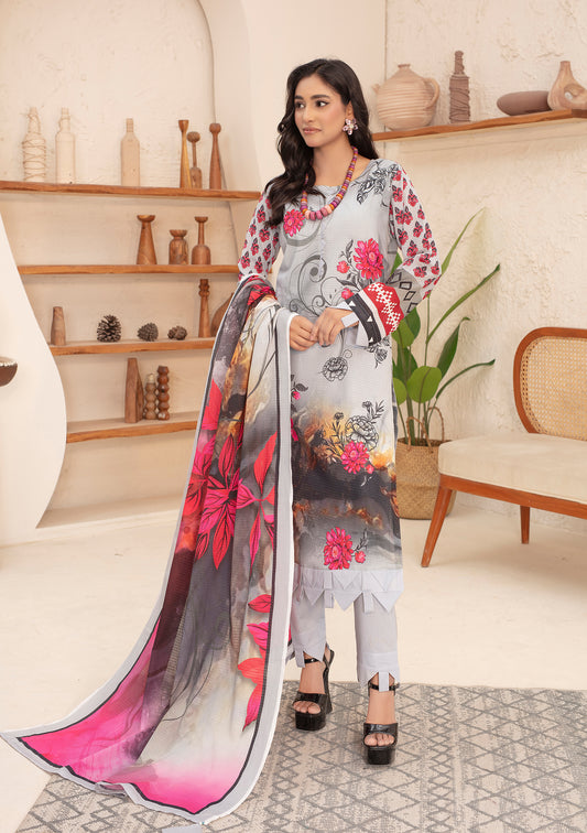 BinNoor Fab Lawn 3Pcs De-LA14-P30131