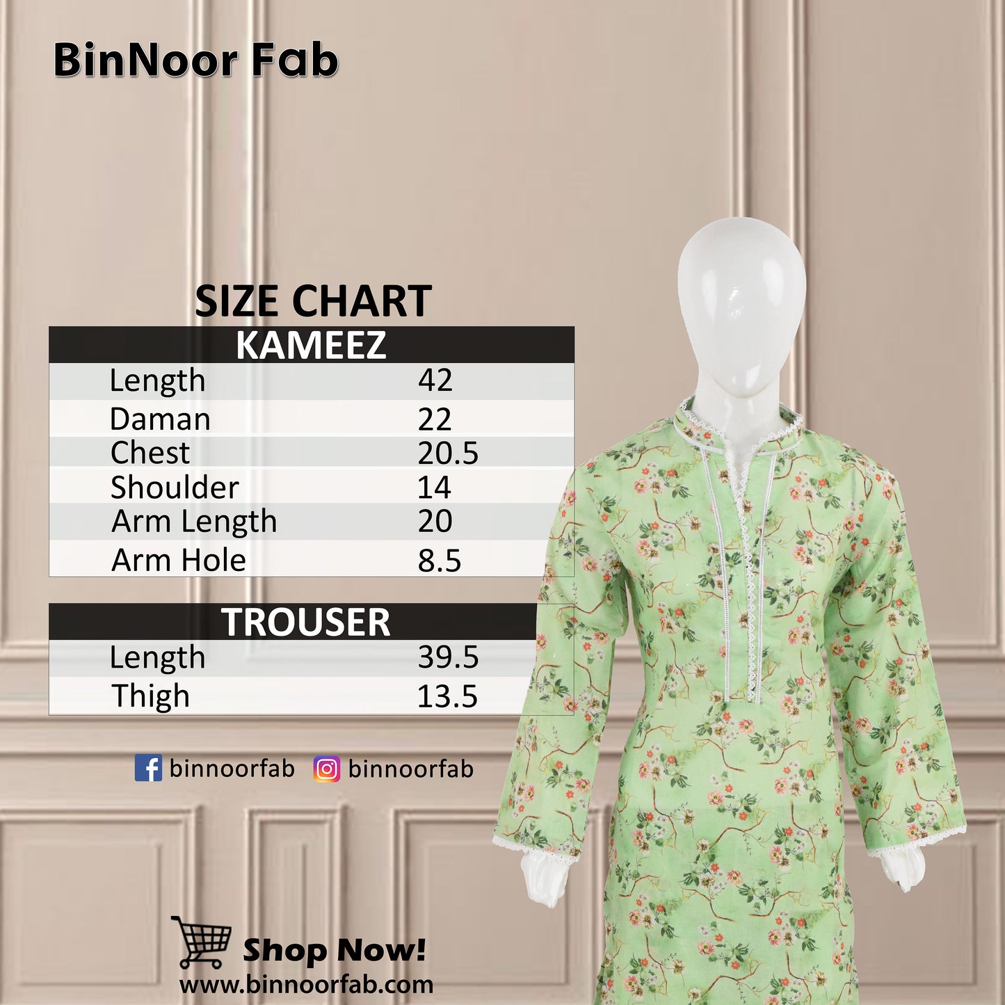 BinNoor Fab Lawn Stitched 2Pcs DE-LA07-P2-S057