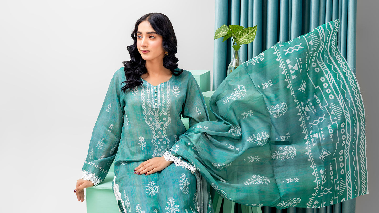 BinNoor Fab Lawn Bana Dora 3Pcs De-LA05-P3050