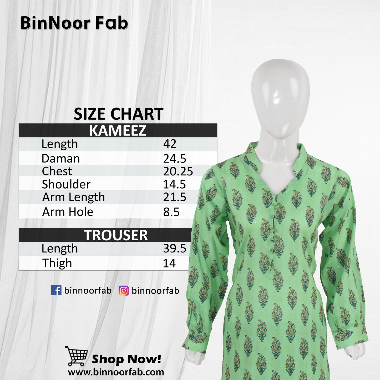 BinNoor Fab Lawn Stitched 2Pcs DE-LA06-P2-S044