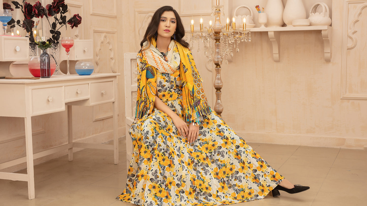 BinNoor Fab Lawn 3Pcs De-LA09-P3087