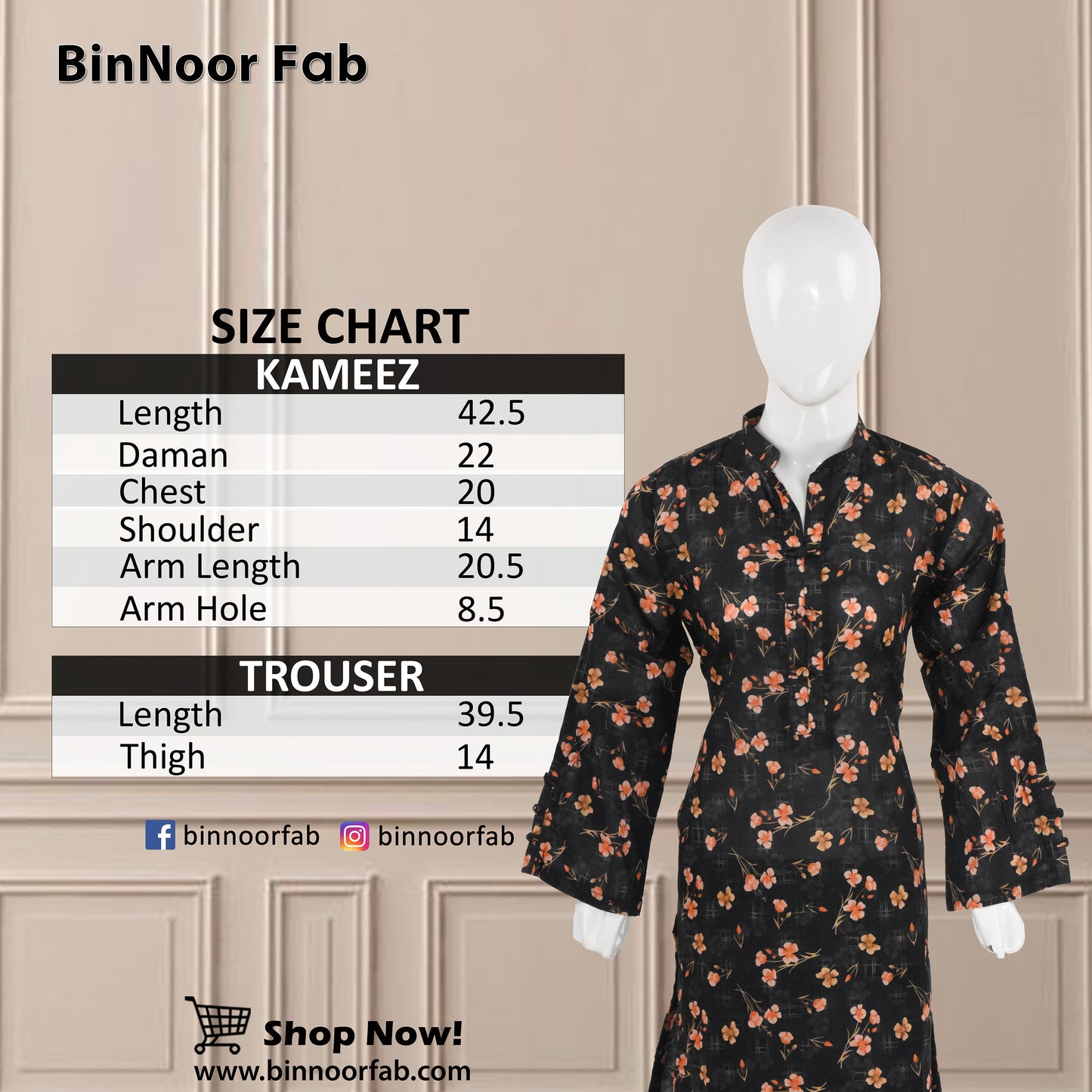 BinNoor Fab Lawn Stitched 2Pcs DE-LA07-P2-S061