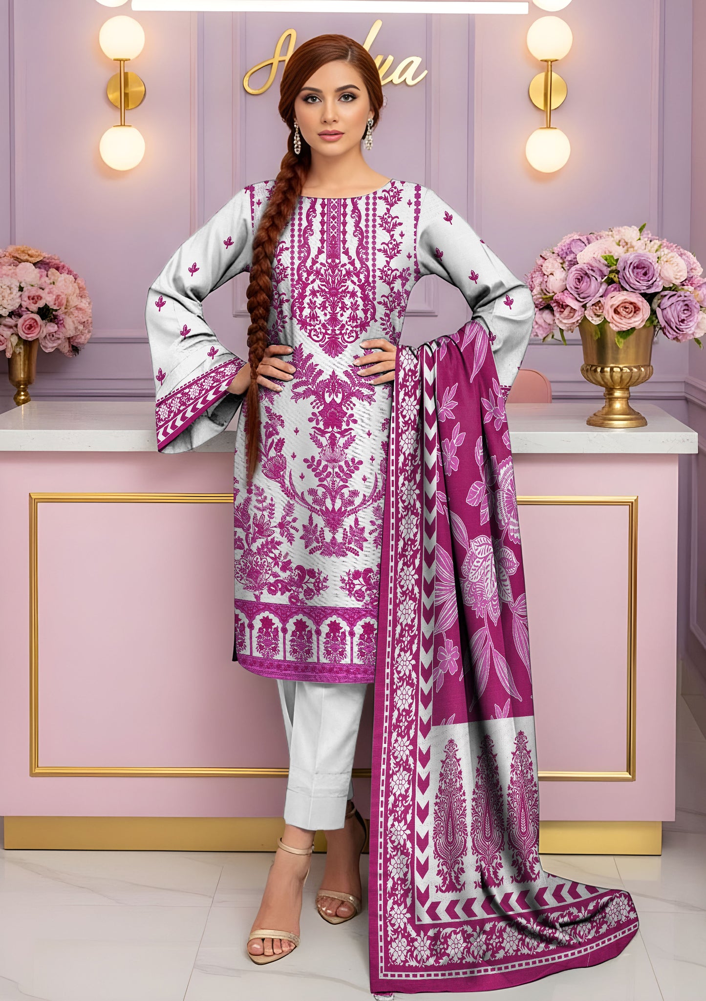 BinNoor Fab Khaddar 3Pcs De-KH30-P30284