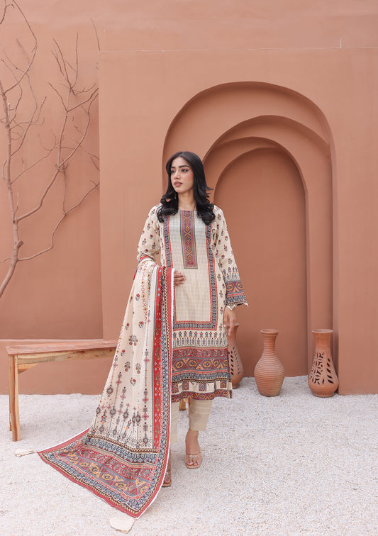 BinNoor Fab Lawn 3Pcs De-LA19-P30182