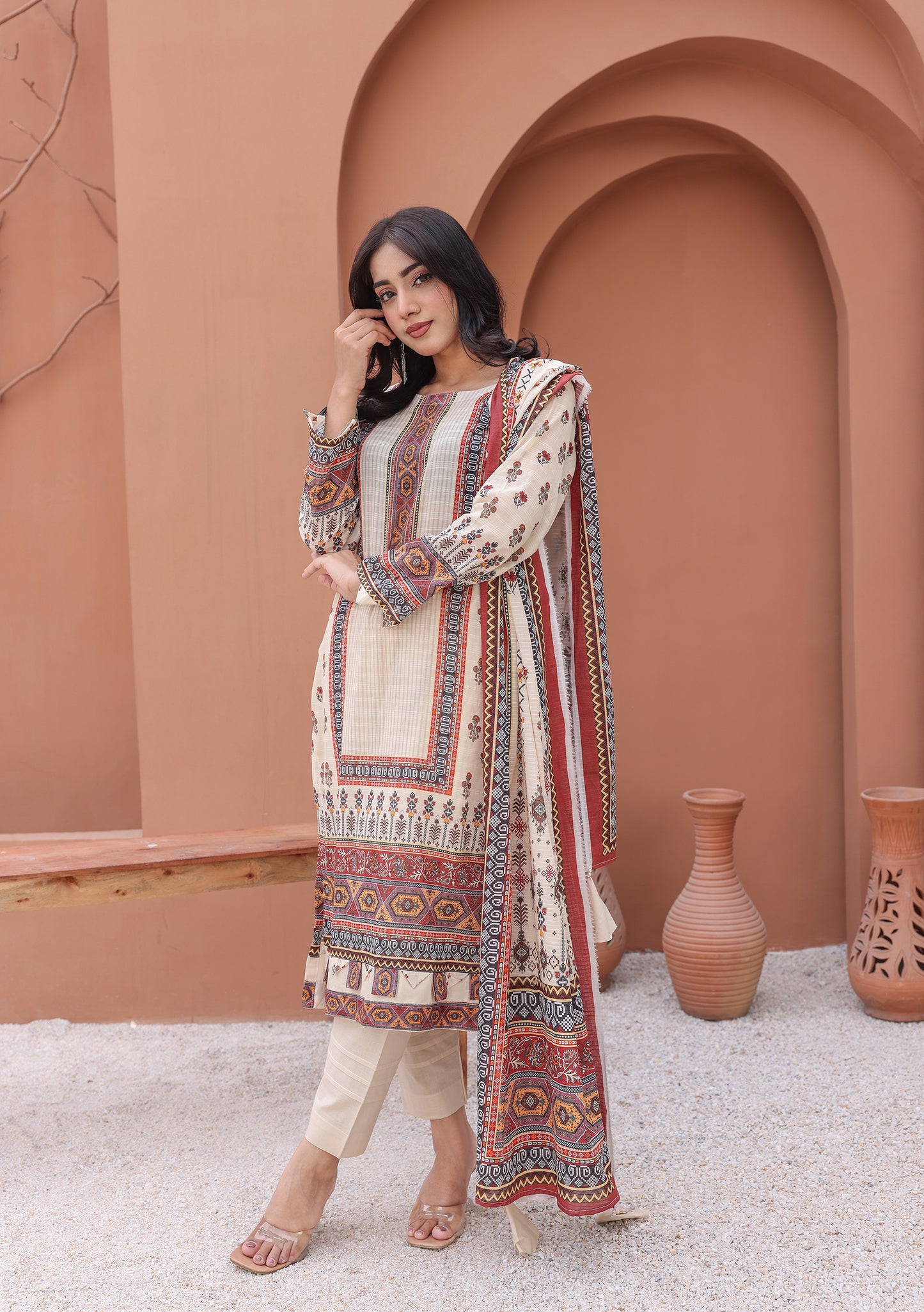 BinNoor Fab Lawn 3Pcs De-LA19-P30182