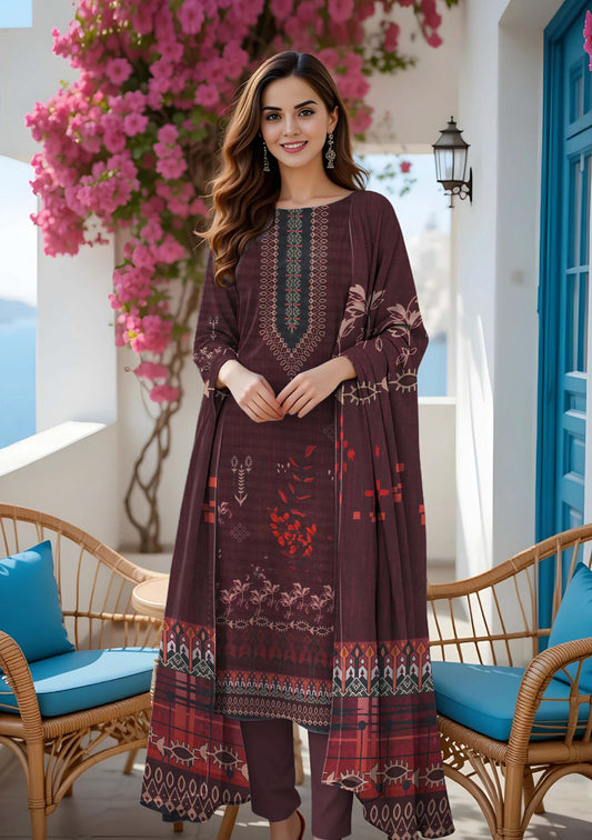 BinNoor Fab Lawn 3Pcs De-LA20-P30193