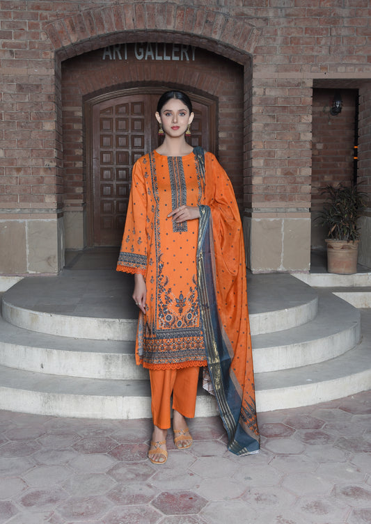 BinNoor Fab Lawn Diamond Dupatta 3Pcs De-LA04-P3038