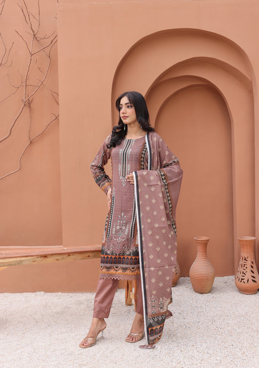 BinNoor Fab Lawn 3Pcs De-LA19-P30185
