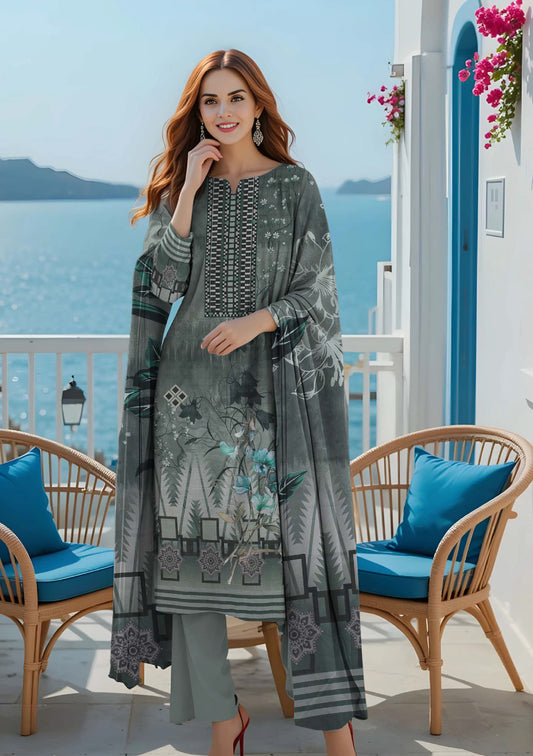 BinNoor Fab Lawn 3Pcs De-LA20-P30195