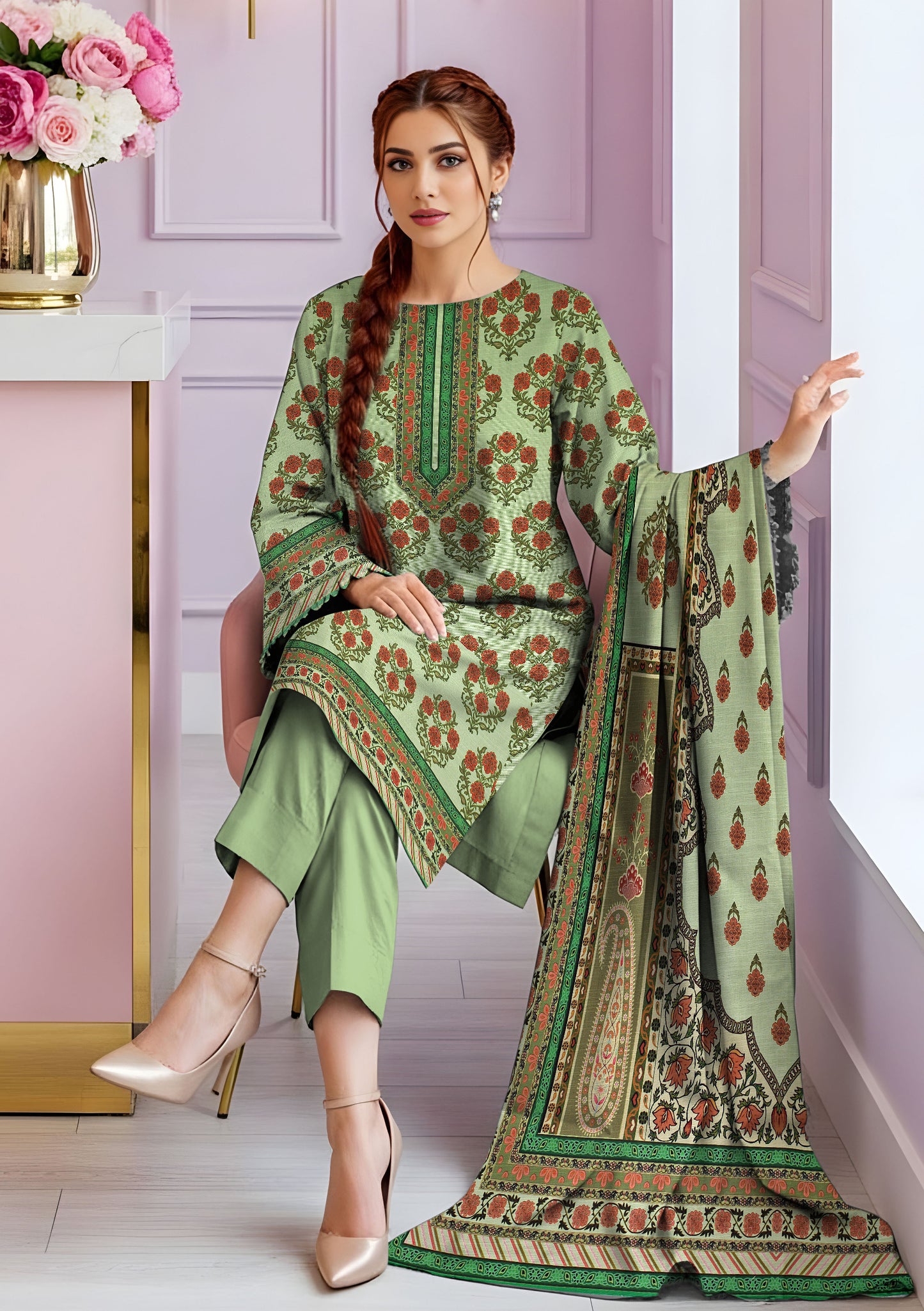 BinNoor Fab Khaddar 3Pcs De-KH30-P30287