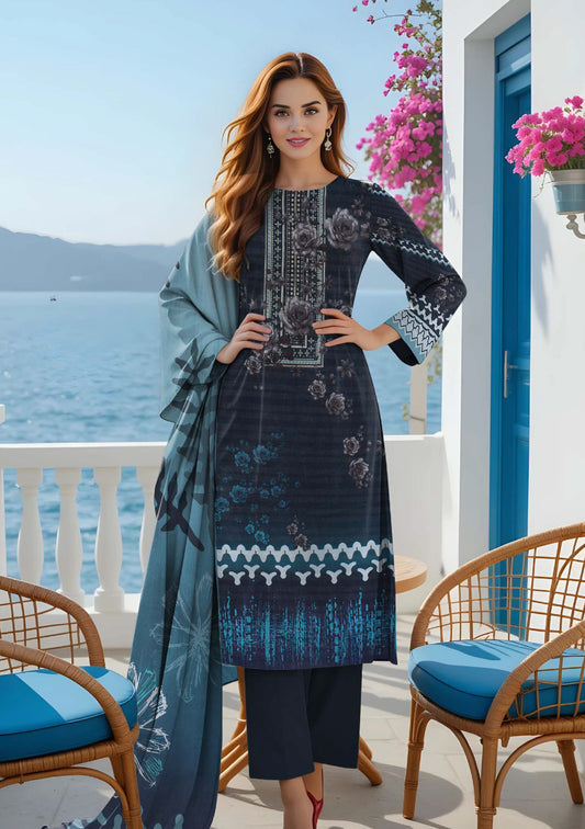 BinNoor Fab Lawn 3Pcs De-LA20-P30197