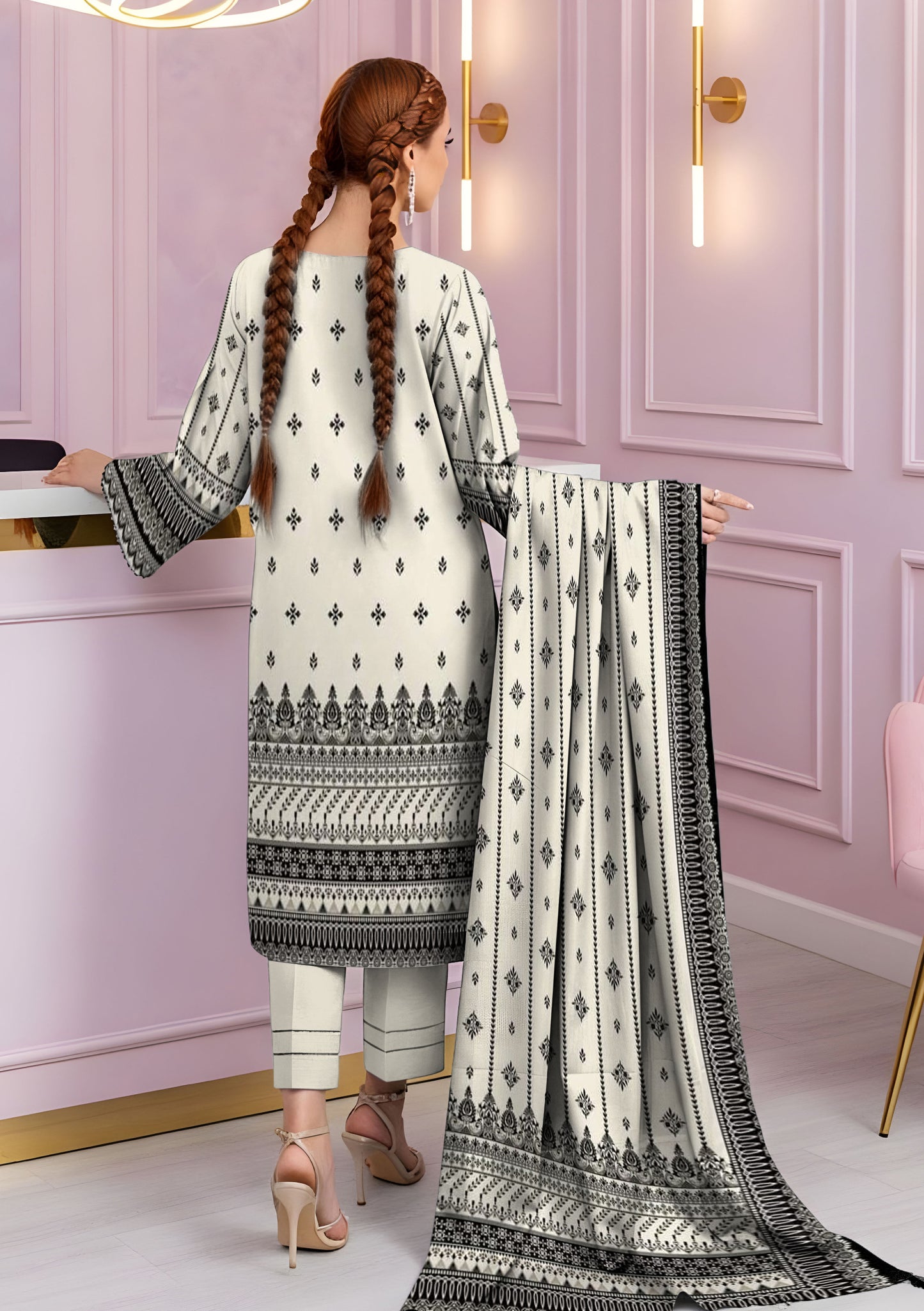 BinNoor Fab Khaddar 3Pcs De-KH30-P30289