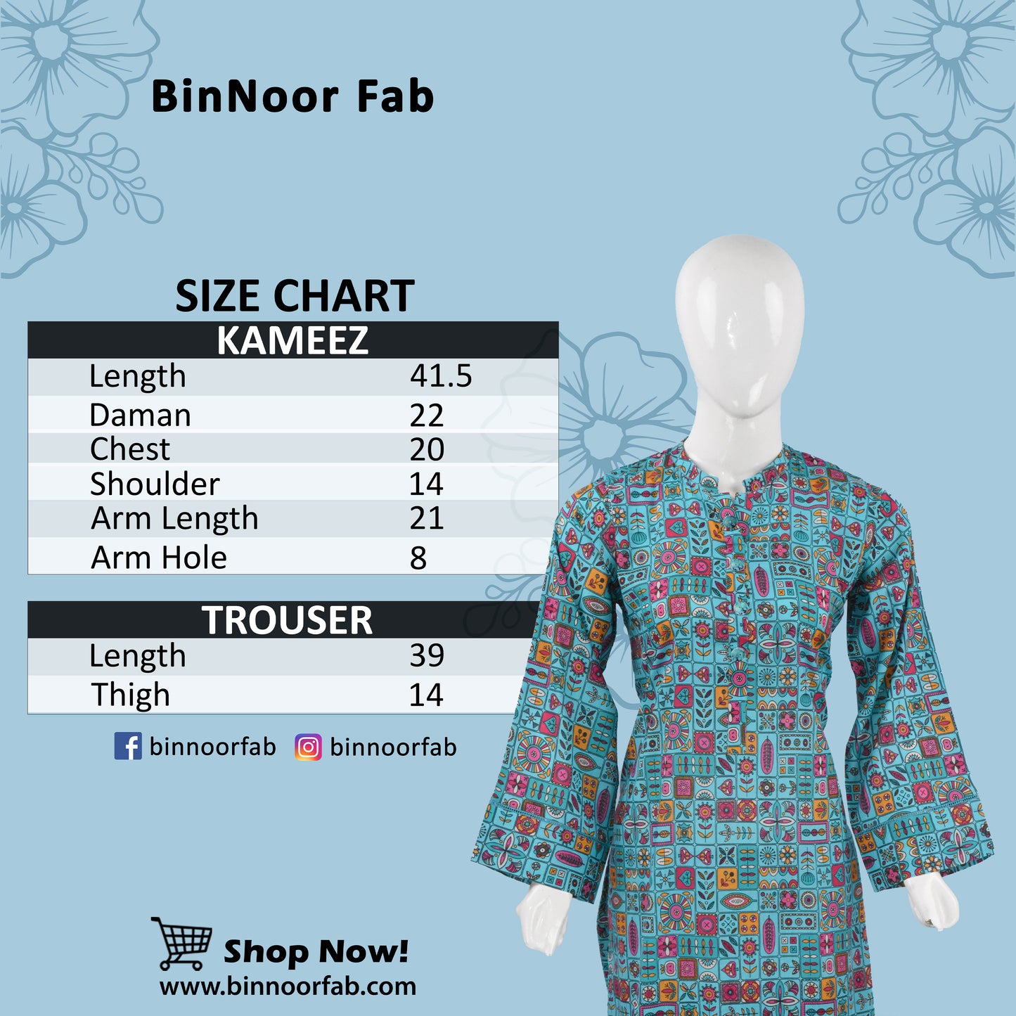 BinNoor Fab Lawn Stitched 2Pcs DE-LA05-P2-S037