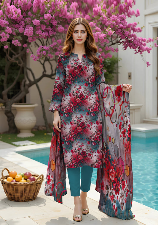 BinNoor Fab Lawn 3Pcs De-LA22-P30214