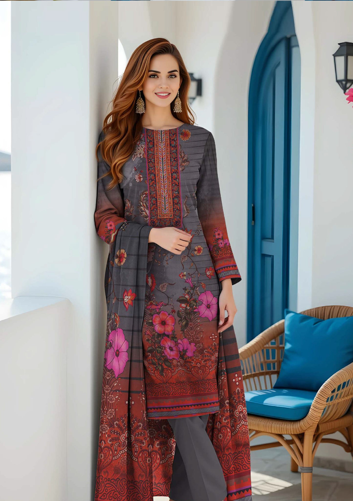 BinNoor Fab Lawn 3Pcs De-LA20-P30199