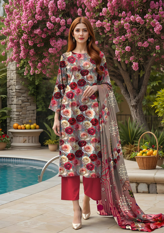 BinNoor Fab Lawn 3Pcs De-LA22-P30217