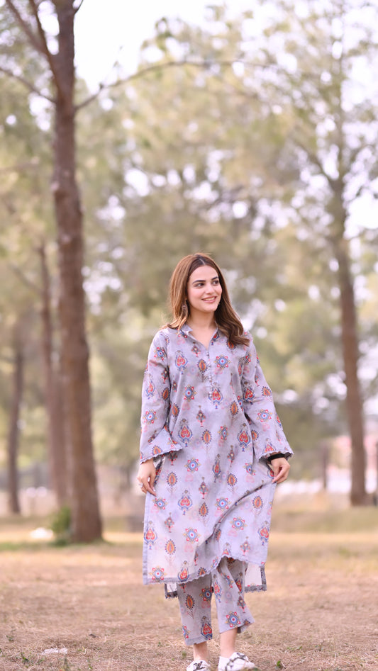 BinNoor Fab Lawn Stitched 2Pcs DE-LA05-P2-S041