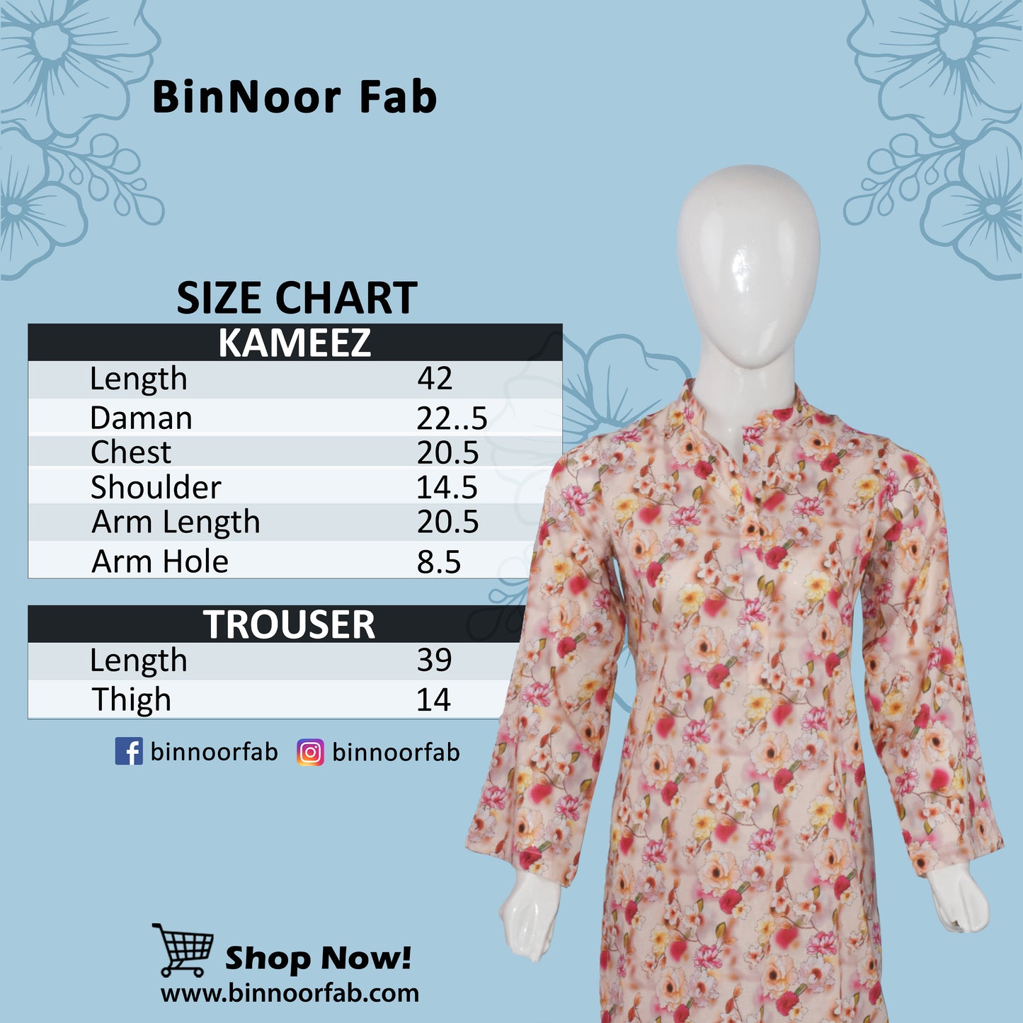 BinNoor Fab Lawn Stitched 2Pcs DE-LA05-P2-S035