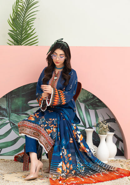 BinNoor Fab Lawn 3Pcs De-LA08-P3076