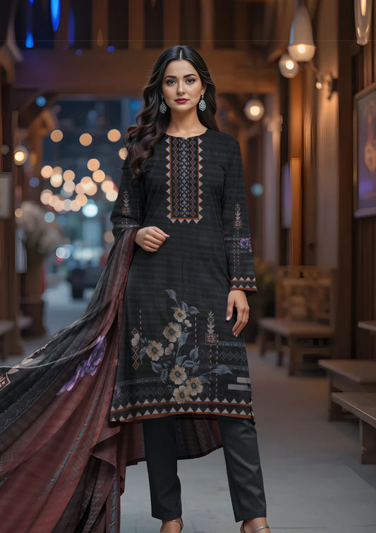 BinNoor Fab Lawn 3Pcs De-LA15-P30143