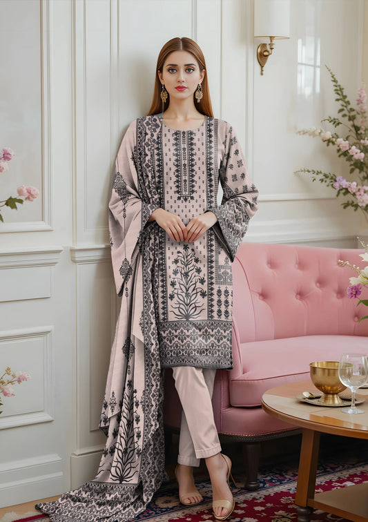 BinNoor Fab Lawn 3Pcs De-LA16-P30155