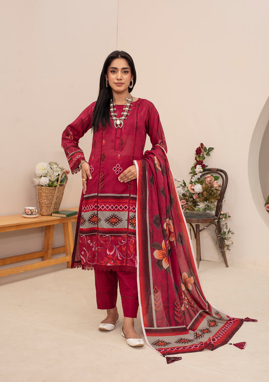 BinNoor Fab Lawn 3Pcs De-LA11-P30101