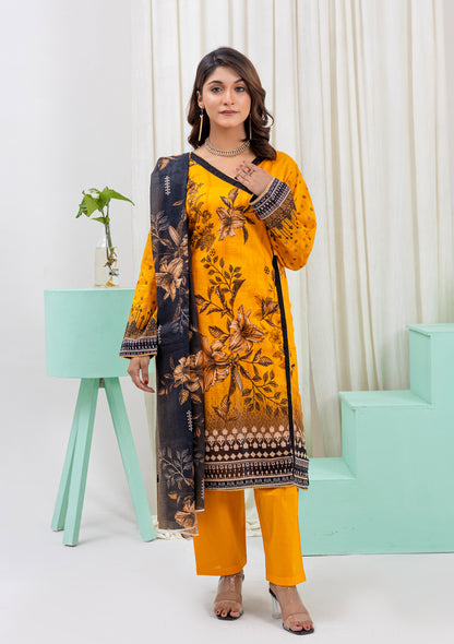 BinNoor Fab Lawn Bana Dora 3Pcs De-LA06-P3055