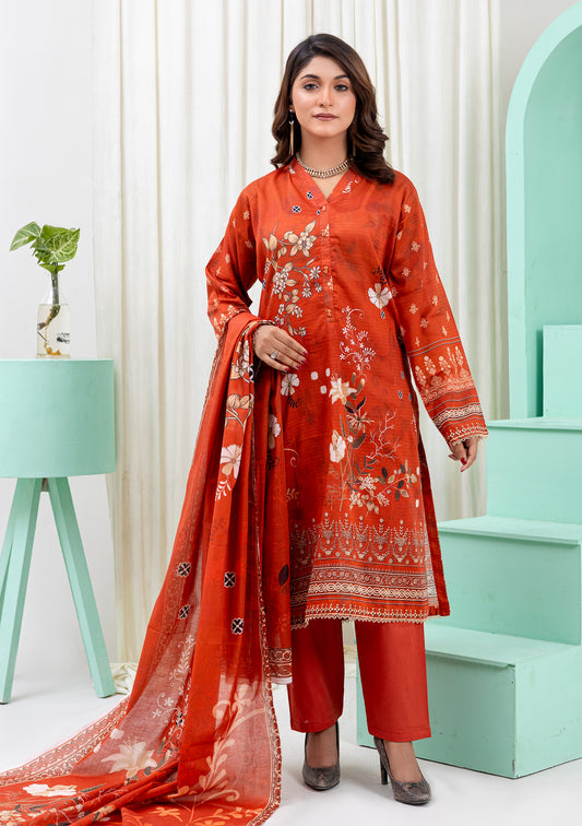 BinNoor Fab Lawn Bana Dora 3Pcs De-LA06-P3059