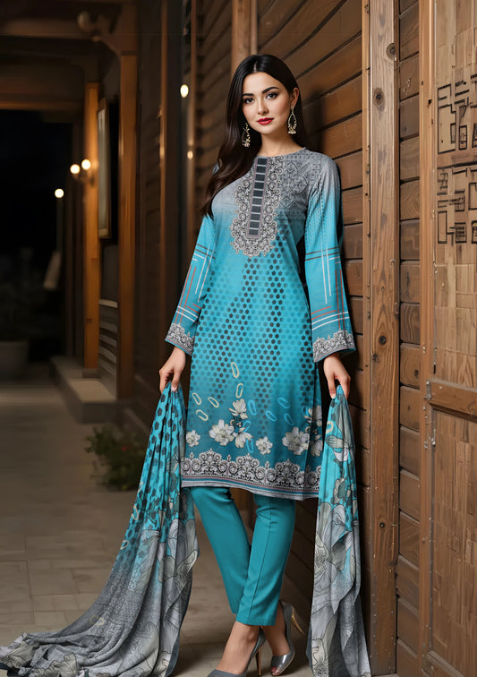BinNoor Fab Lawn 3Pcs De-LA15-P30145