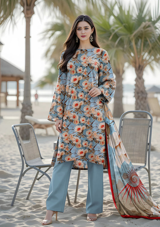 BinNoor Fab Lawn 3Pcs De-LA17-P30163