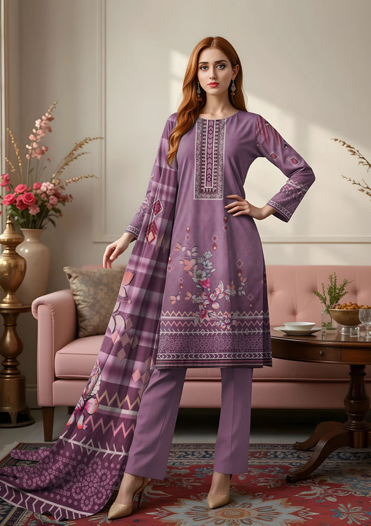 BinNoor Fab Lawn 3Pcs De-LA16-P30156