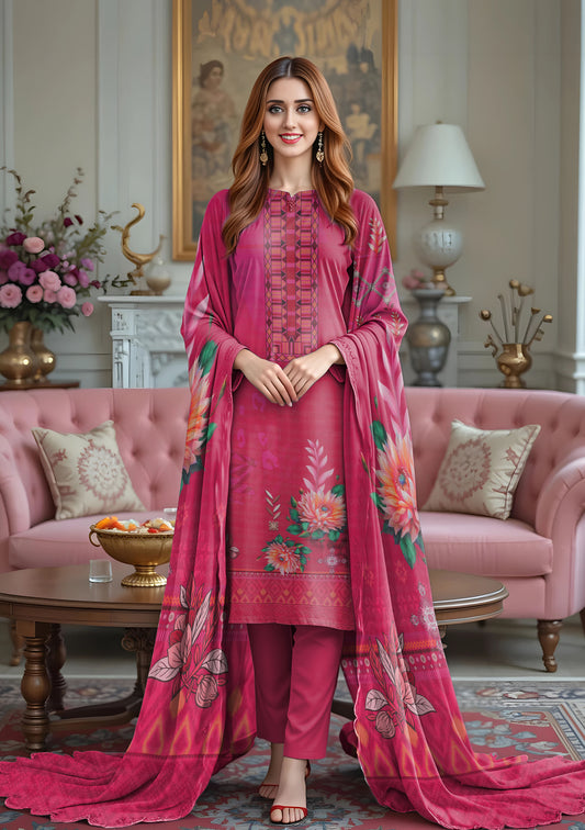 BinNoor Fab Lawn 3Pcs De-LA16-P30159