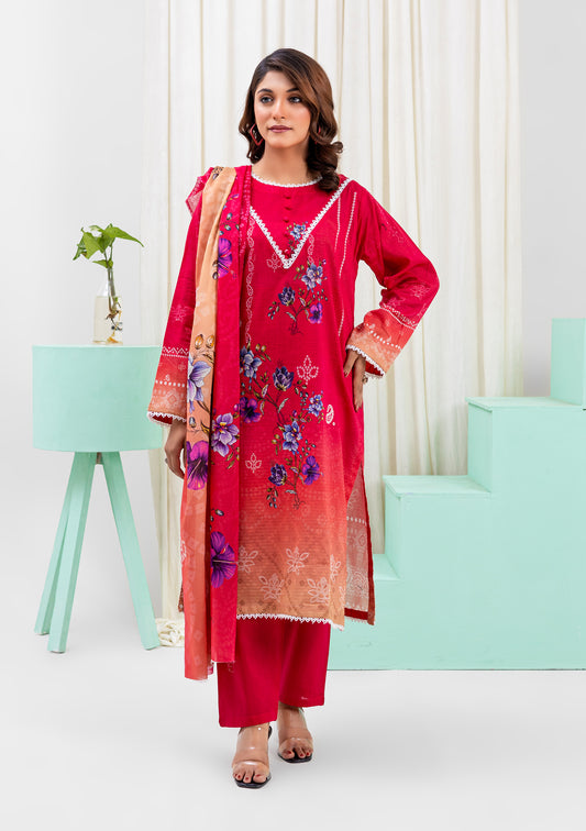 BinNoor Fab Lawn Bana Dora 3Pcs De-LA06-P3053