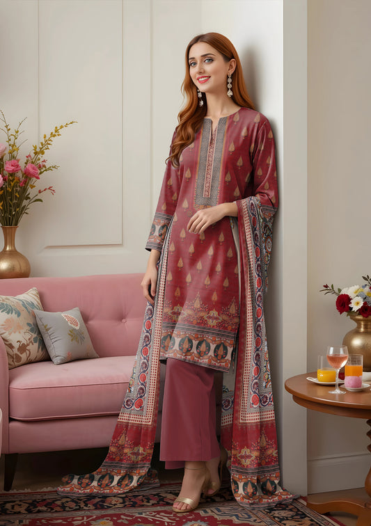 BinNoor Fab Lawn 3Pcs De-LA16-P30157