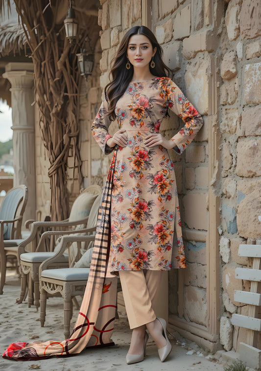 BinNoor Fab Lawn 3Pcs De-LA17-P30170