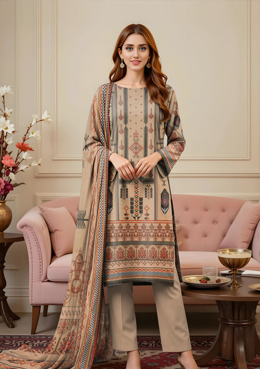 BinNoor Fab Lawn 3Pcs De-LA16-P30151