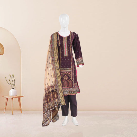 BinNoor Fab Lawn Diamond Dupatta 3Pcs De-LA03-P3024