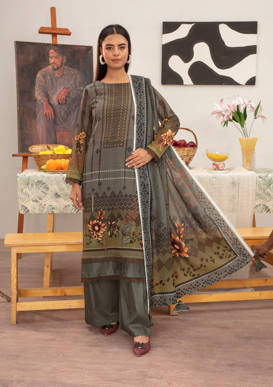 BinNoor Fab Lawn 3Pcs De-LA13-P30129