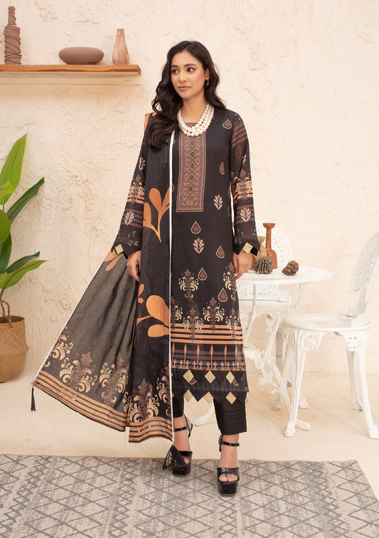 BinNoor Fab Lawn 3Pcs De-LA14-P30134